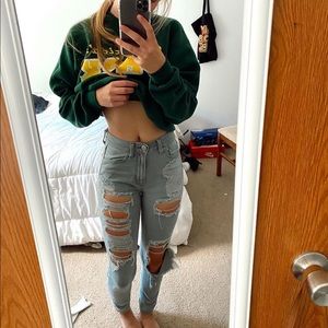 green american eagle mom jeans